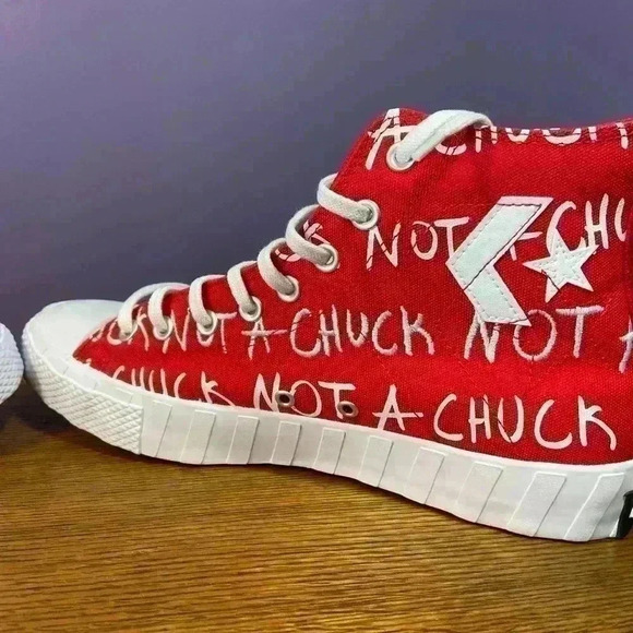 Converse Men UNT1TL3D High Top Sneaker Shoe 10 White Red Canvas Not a Chuck NEW - Picture 13 of 14